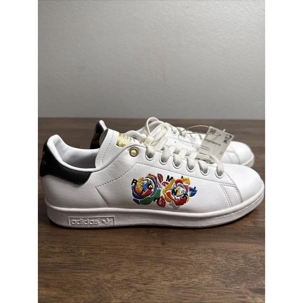 New! Adidas Rich Mnisi Stan‎ Smith Shoes Cloud White Gold Metallic US 8